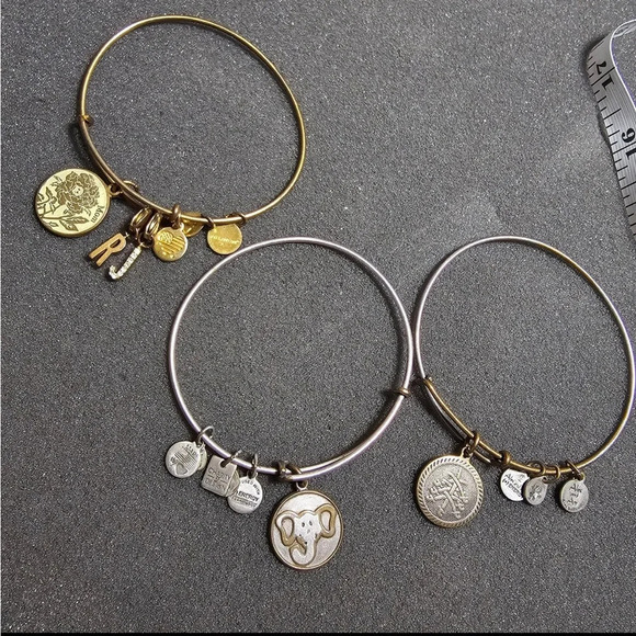 Lot Of 3 Alex And Ani Fashion Bangle Charm Dangle Bracelets - Picture 5 of 5